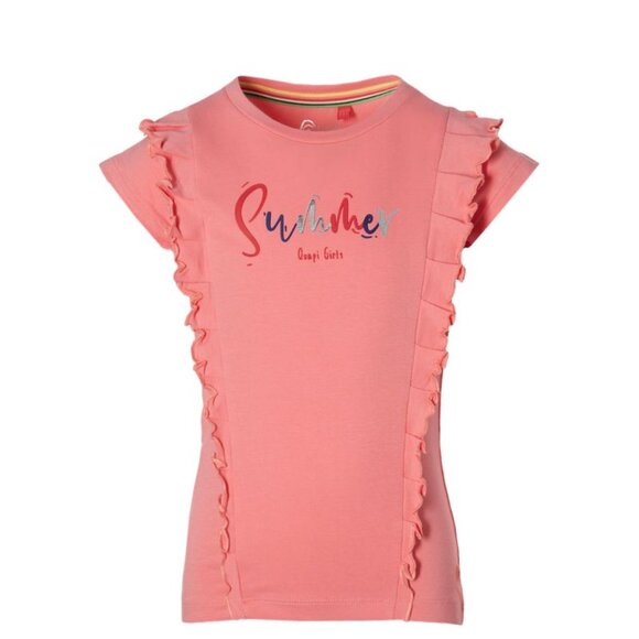 NWT - Quapi - Girls Pink Ruffle Top and Blue Skirt Set - Picture 3 of 5